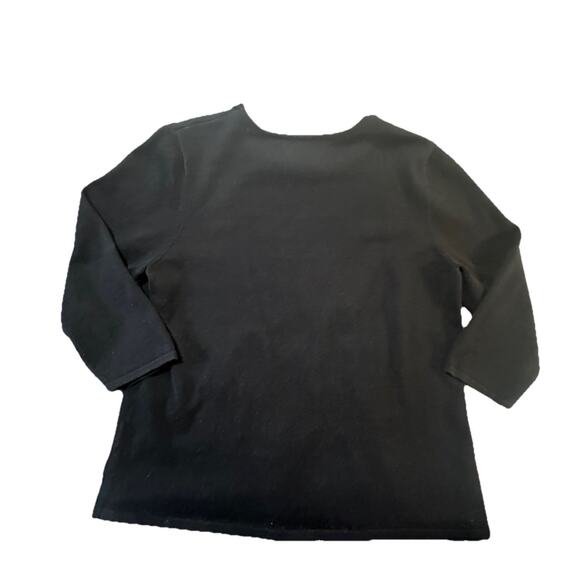 alfred dunner women top medium Black With Floral Pattern - Picture 3 of 8